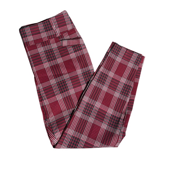 SOHO Red Black Plaid Pull On Pants - Picture 1 of 8